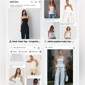 House of Harlow 1960 White Peplum Tube Top